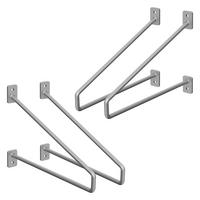 REGALHALTERUNG 2er Set 265mm Silber - Silberfarben, Metall (18/2.3/26.5cm) - ML-DESIGN