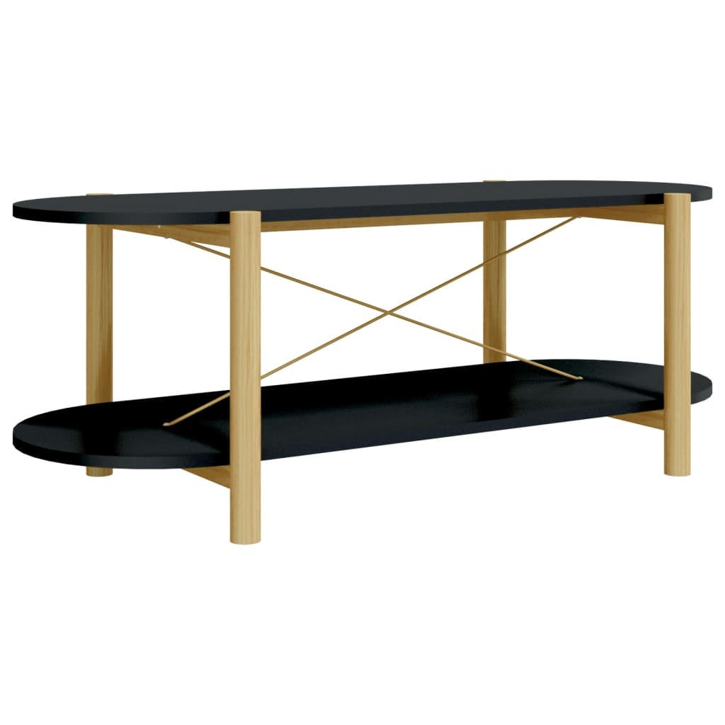 COUCHTISCH Schwarz 110x48x40 cm Holzwerkstoff - Schwarz, Holzwerkstoff (110/48/40cm) - furnicato