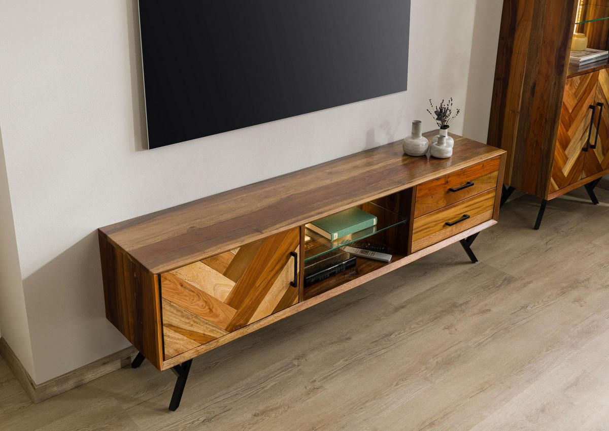TV-BOARD Altholz 180x40x56 natur lackiert AVIGNON #100 - Naturfarben, Holz (180/56/40cm) - Massivmoebel24