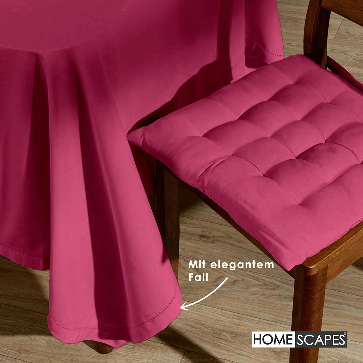 TISCHDECKE weinrot 137/137 cm, 100% Baumwolle - Weinrot, Textil (137/137cm) - Homescapes