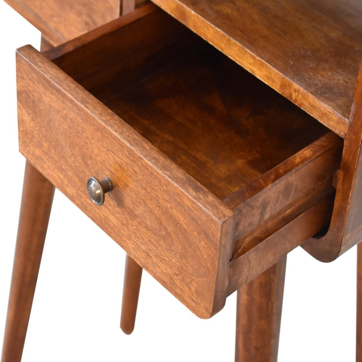 KONSOLENTISCH mit Kastanien-Finish - Messingfarben/Braun, Holz/Metall (30/60/90cm) - Artisan Furniture