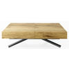 COUCHTISCH Cavetta X höhenverstellbar ausziehbar, Lancelot Eiche 120-200/80/27-76 cm - Eichefarben/Schwarz, Holzwerkstoff/Metall (80/120/76cm) - WFL GROUP