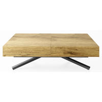 COUCHTISCH Cavetta X höhenverstellbar ausziehbar, Lancelot Eiche 120-200/80/27-76 cm - Eichefarben/Schwarz, Holzwerkstoff/Metall (80/120/76cm) - WFL GROUP