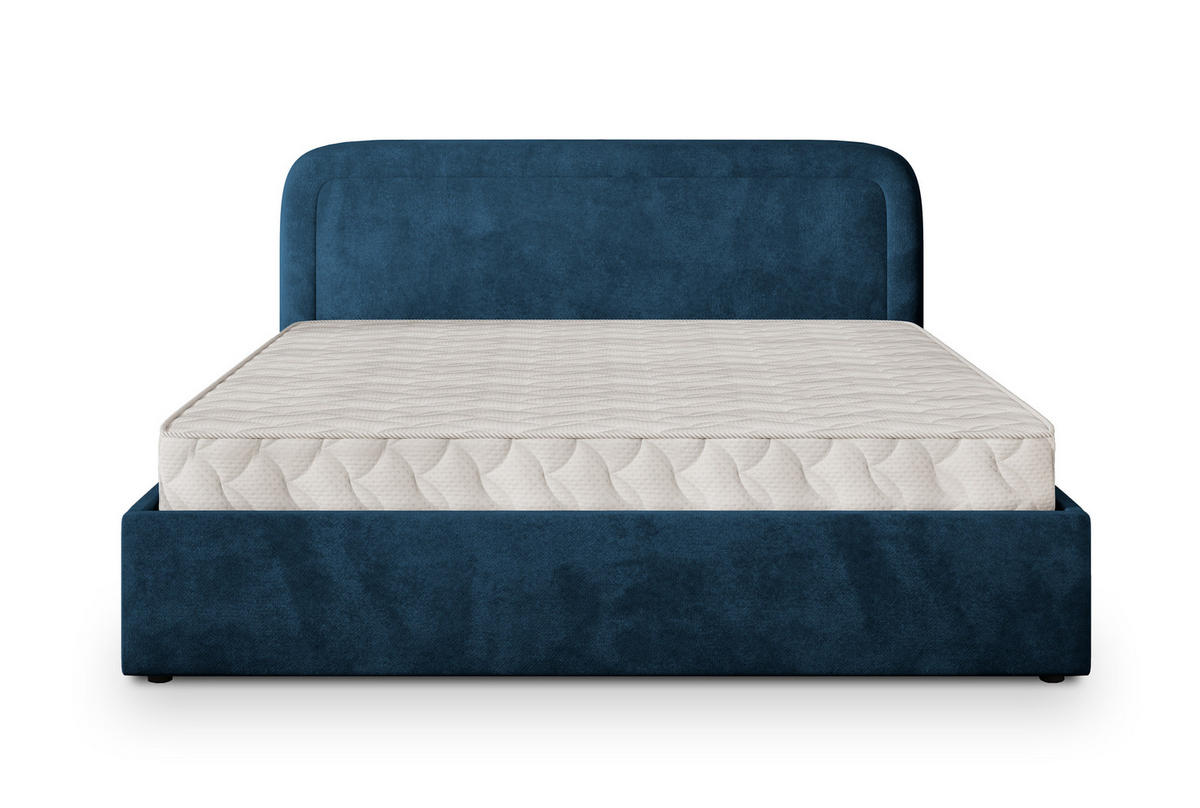 POLSTERBETT BENIRA K 200x200 cm mit Bettkästen - Blau - Blau, Holz/Textil - MASSENO