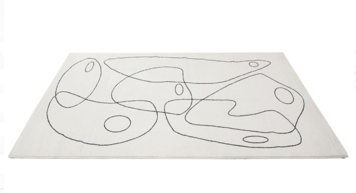 TEPPICH modern Wohn-/Schlafzimmer Flachgewebe PENNY Weiß 160x230 cm - Weiß, Textil (160/230cm) - Novatrend