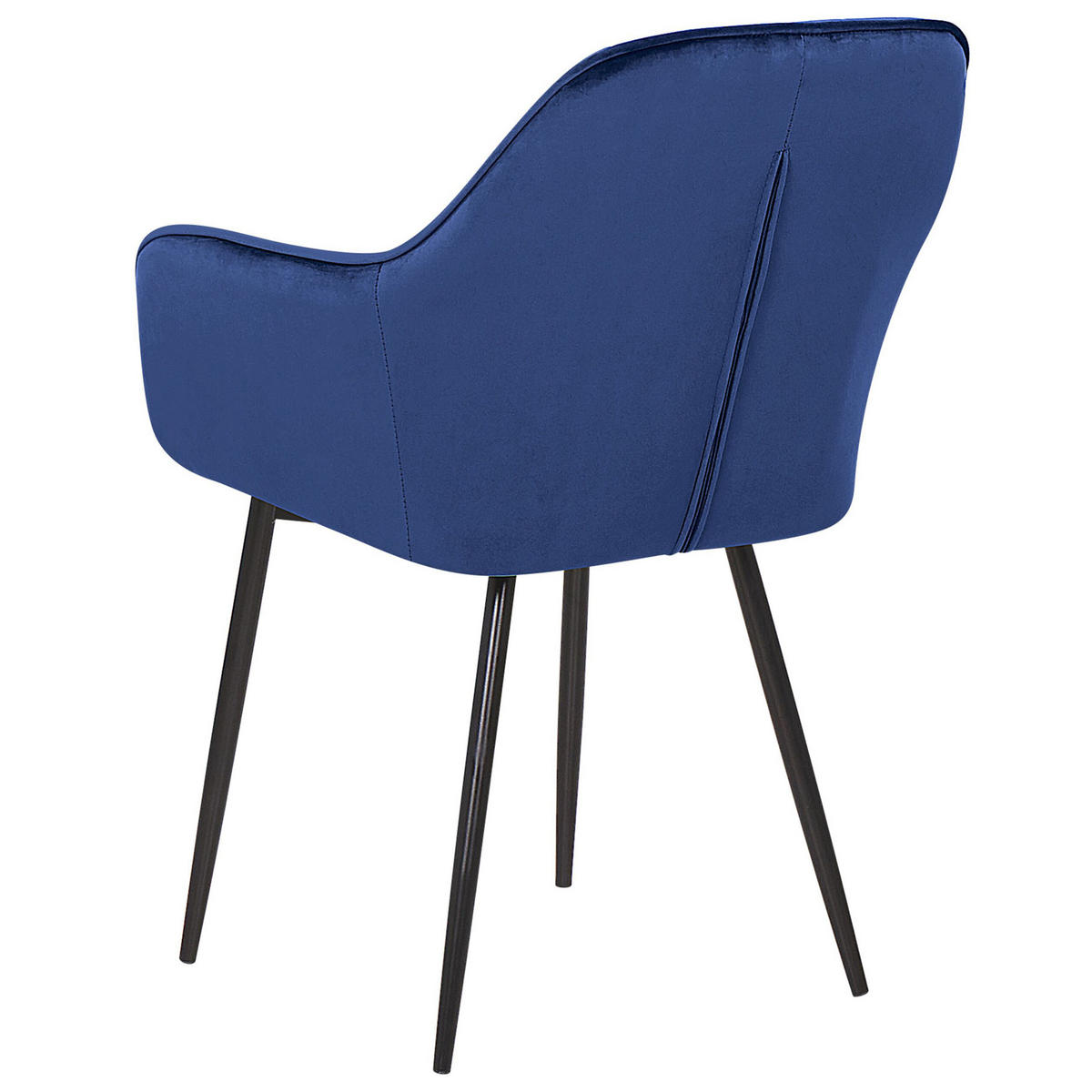 ESSZIMMERSTUHL 2er-Set Samtstoff Blau Wellston - Blau, Textil/Metall (58/86/43cm) - Beliani
