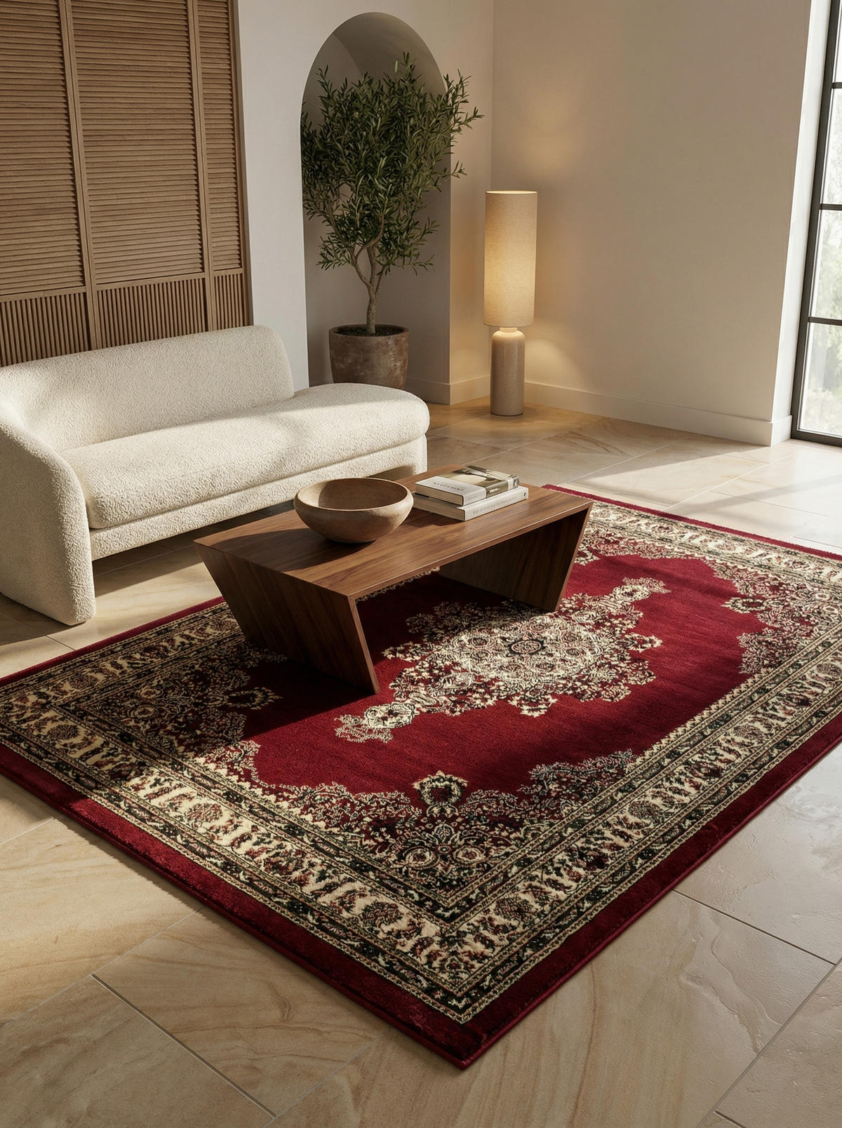 TEPPICH Orient Kurzflor Medaillon Polypropylen Wohnzimmer Rot Rechteckig 300x400 - Rot, Textil (300/400cm) - KADIMA DESIGN