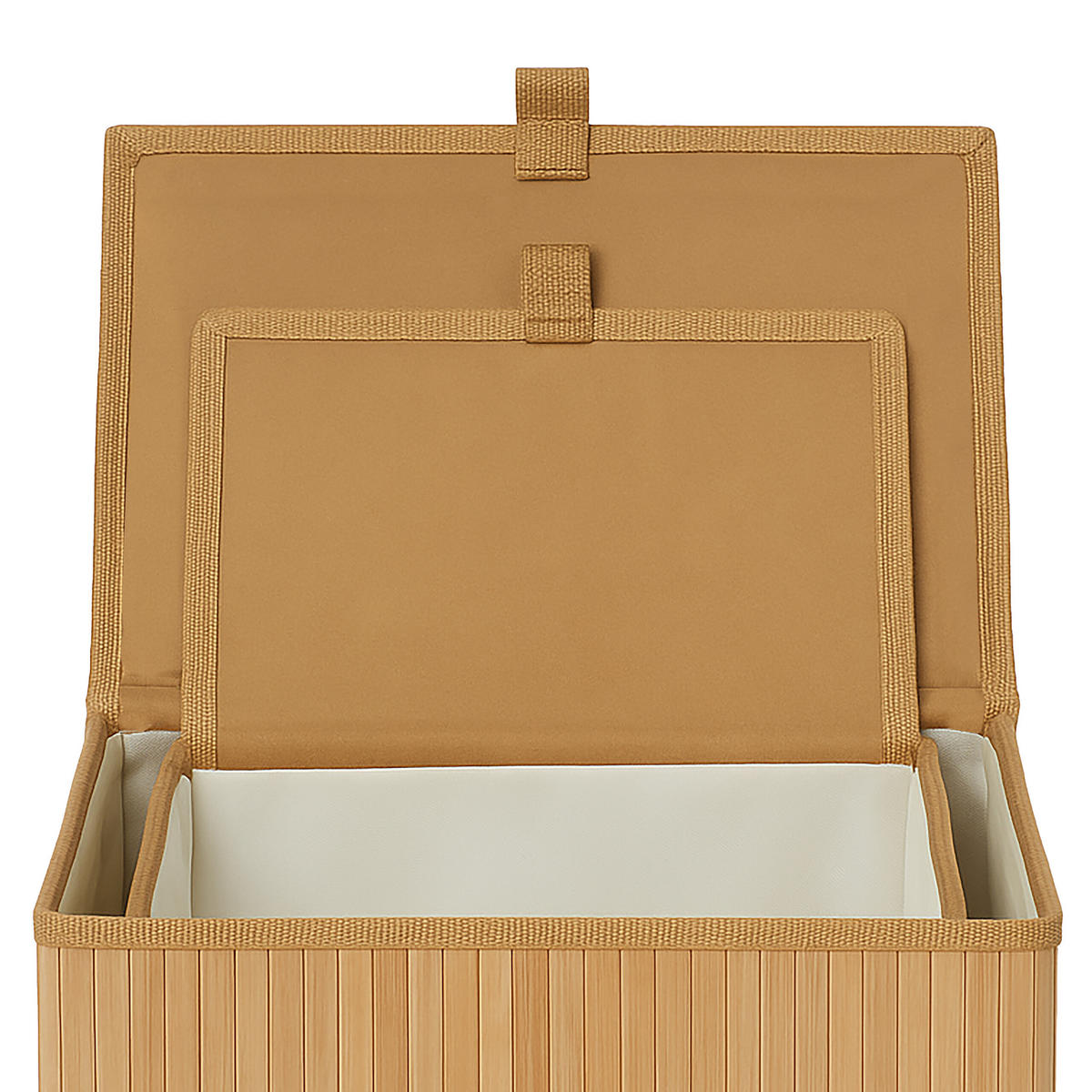 2-TLG.AUFBEWAHRUNGSKORB-SET - Hellbraun, Holz/Textil (30/14/23cm) - Relaxdays