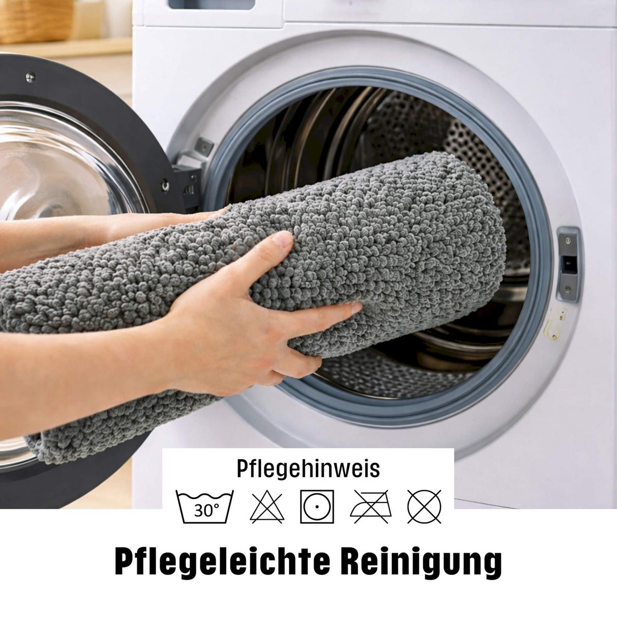 BADEMATTE MIT WC AUSCHNITT PARIS - Grau, Textil (45/45cm) - WohnDirect