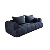 SOFA COCO SCHLAFSOFA mit Bettfunktion, CLOUD Stoffbezug, 2-Sitzer, freistehend, Größe: 250x105x90 cm, Dunkelblau - Dunkelblau, Holz/Textil (250/90/105cm) - DomoHome