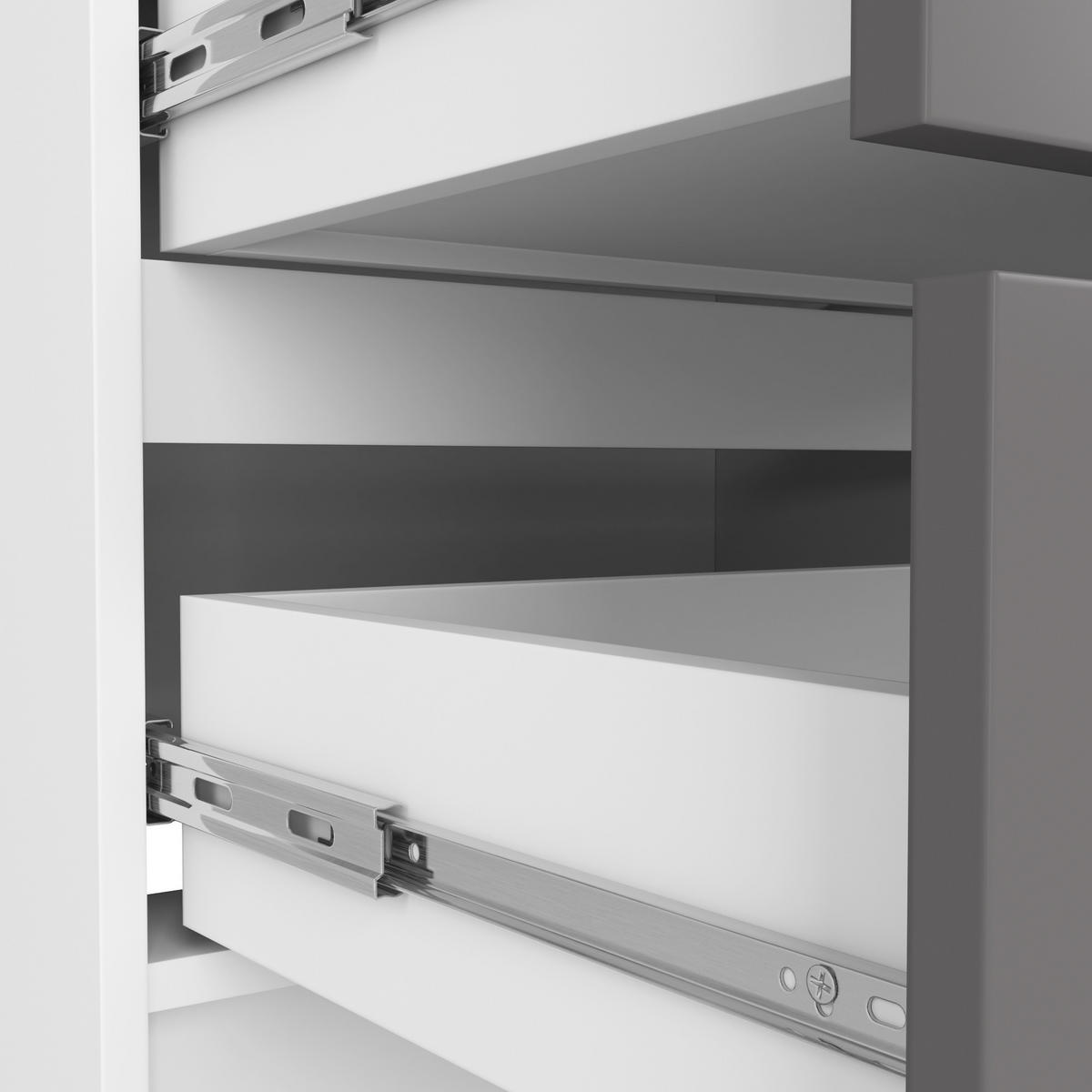 KOMMODE Weiß, Grau 120x40x55 cm - Weiß/Grau, Holzwerkstoff (120/55/40cm) - Akord