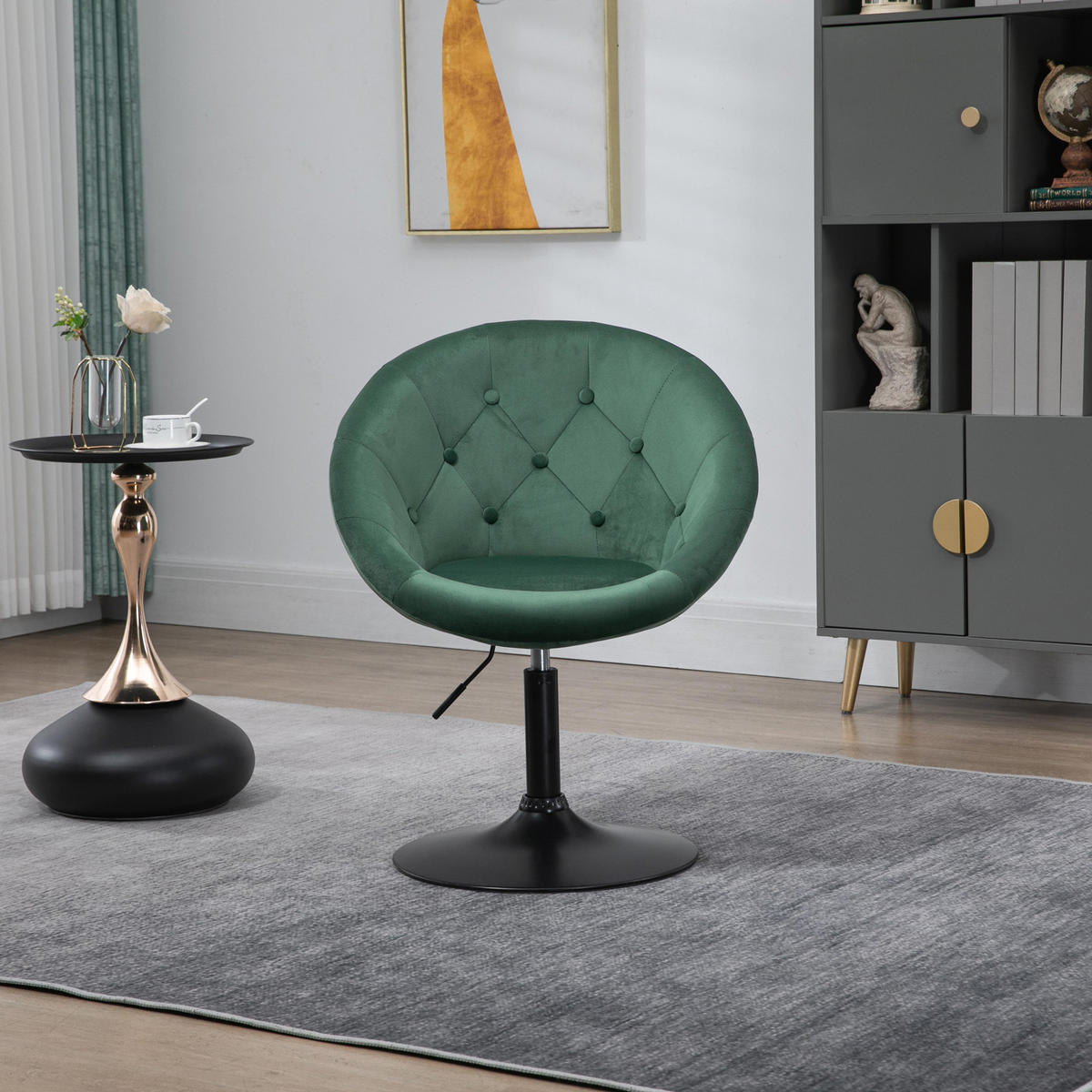 COCKTAILSESSEL HAVANNA Samt Dunkelgrün - Silberfarben/Grün, Textil (62/88/58cm) - SVITA