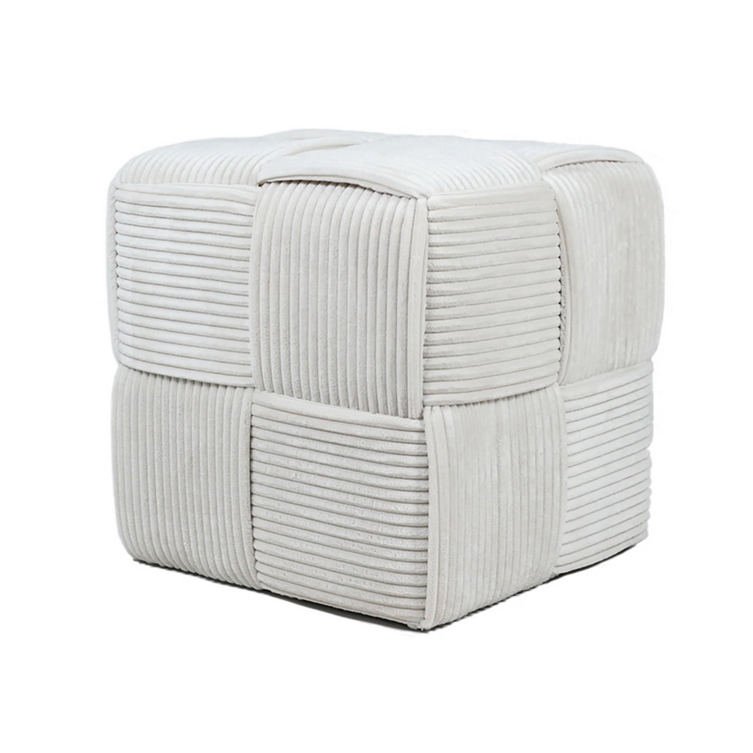 POUF Wiki hellgrau 43/43/43 cm Textil - Hellgrau, Textil (43/43/43cm) - Mondex