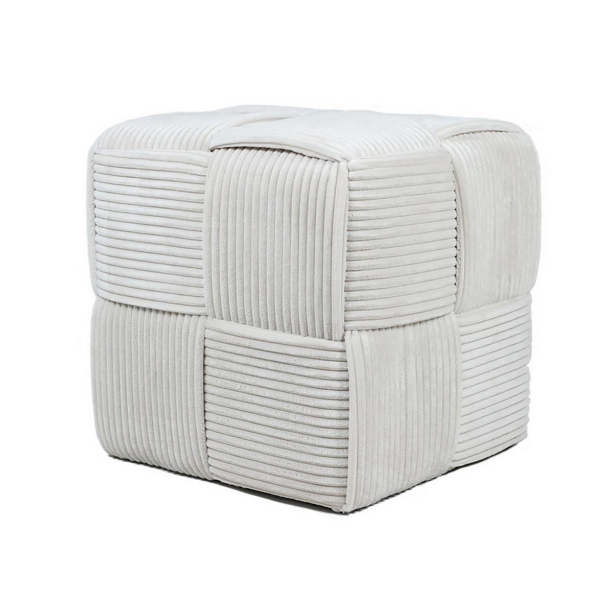 POUF Wiki hellgrau 43/43/43 cm Textil - Hellgrau, Textil (43/43/43cm) - Mondex