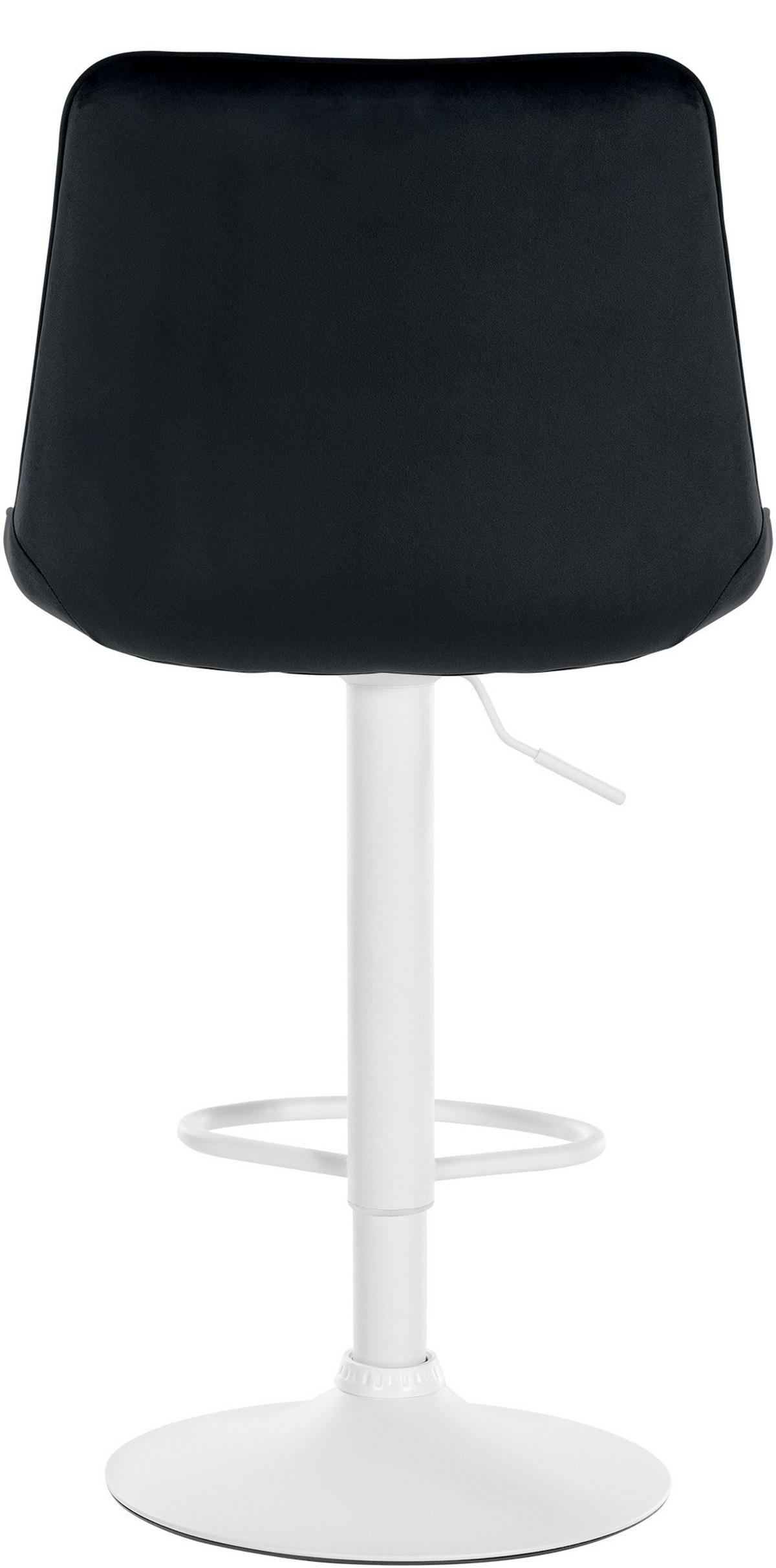 BARHOCKER RIO Schwarz Samt Weiß - Schwarz, Textil/Metall (49.5/91/50cm) - DELUKE