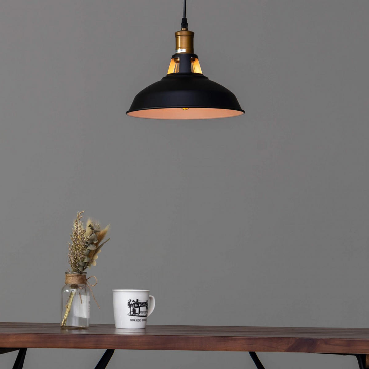 HÄNGELEUCHTE Aster, Schwarz, 18.5cm - Schwarz, Metall (120/27/18.5cm) - KOSILUM