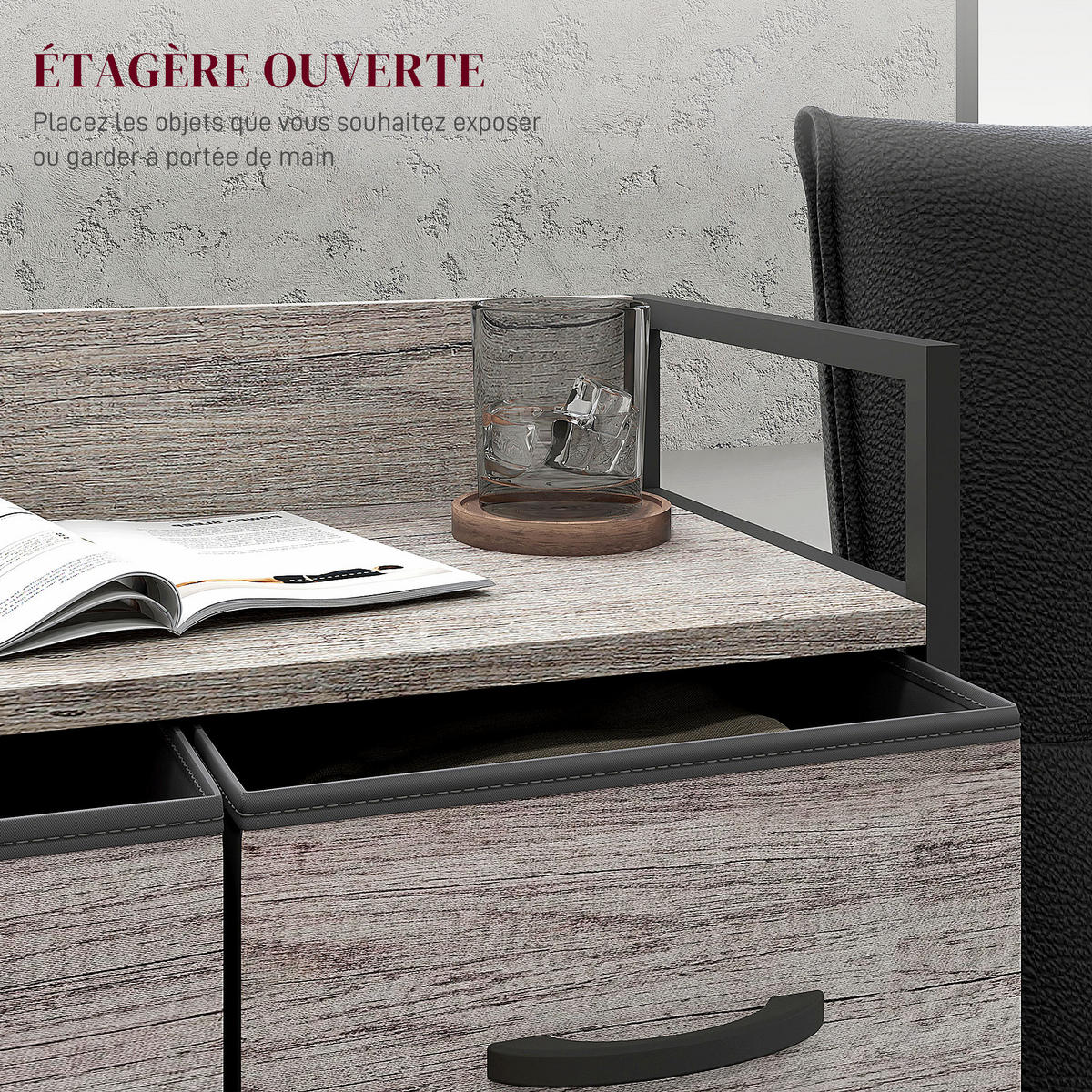 KOMMODE Grau 60/29/85 cm - Grau, Textil (60/85/29cm) - PANGIVO