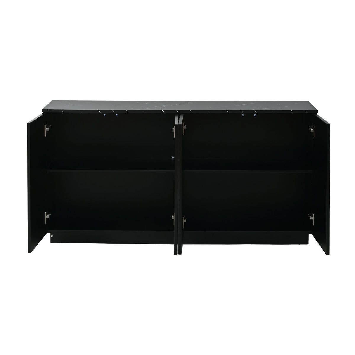 SIDEBOARD Schwarz und Gold 140/35/70 cm - Schwarz, Holzwerkstoff (35/70/140cm) - PANGIVO