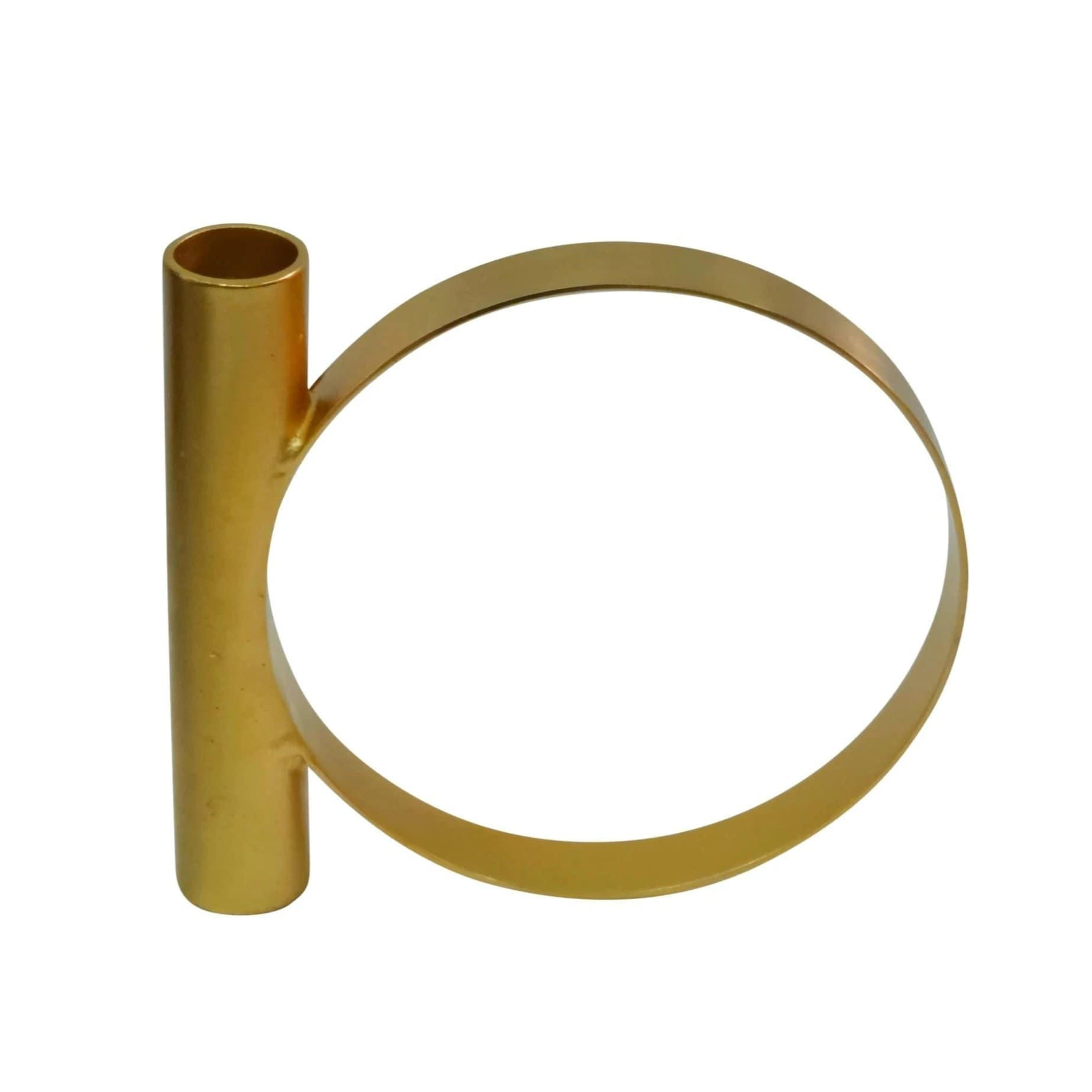 KERZENHALTER Geo2 aus Eisen in Gold 15/12,5 cm - Goldfarben, Metall (2/12.5/15cm) - LaLe Living