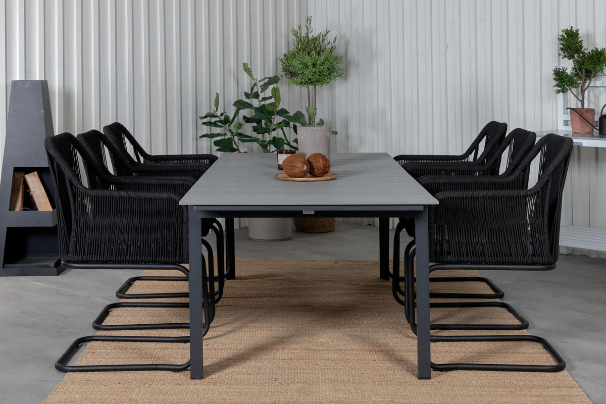 GARTENTISCH Schwarz - Schwarz, Holzwerkstoff (310/100/75cm) - ebuy24