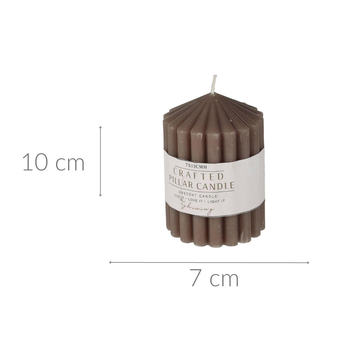 DEKOKERZE 7/7/10 cm - Braun, Paraffin (7/10/7cm) - Home Styling Collection