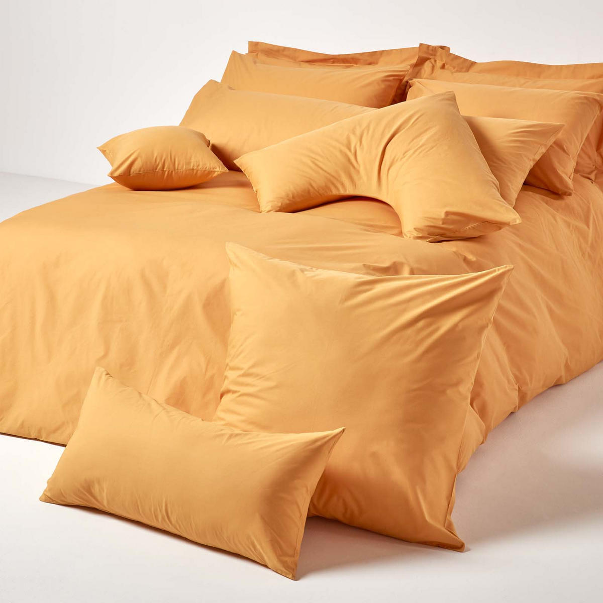 KISSENBEZUG Perkal mit Stehsaum, Fadendichte 200 - Gelb, Textil (48/74cm) - Homescapes