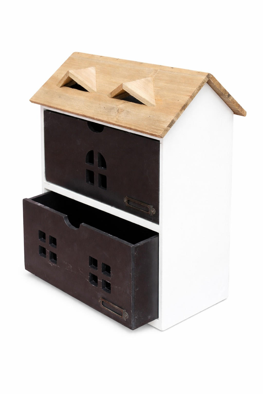 KOMMODE 2 Schubladen Holz/MDF 28/17/38 cm - Weiß, Holz (28/38/17cm) - DanDiBo