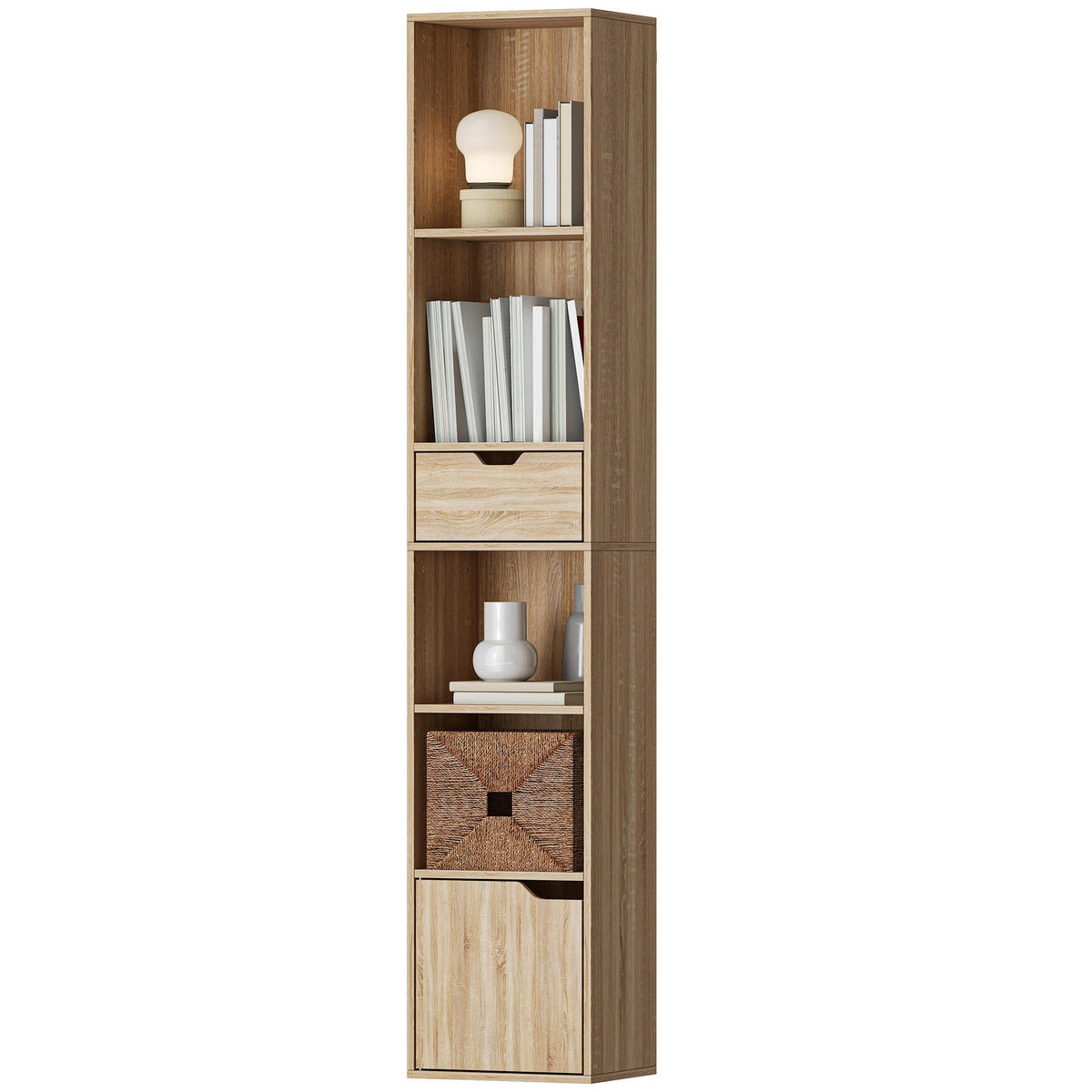 BÜCHERREGAL 30/24/158 cm natur - Naturfarben, Karton (30/158/24cm)