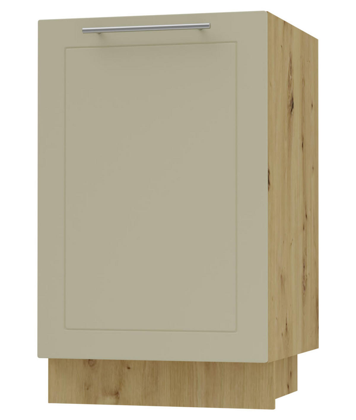 KÜCHENUNTERSCHRANK Kvantum D1D/50 Vanille Matt / Eiche Artisan Matt 50 / 50 / 82cm - Creme/Eiche Artisan, Holz/Holzwerkstoff (50/82/50cm) - Feldmann-Wohnen