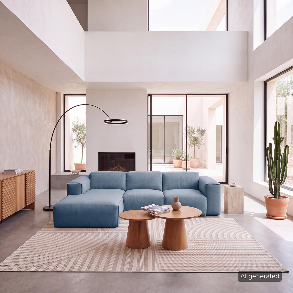 3-SITZER ECKSOFA mit Longchair - Blaugrau/Schwarz, Kunststoff/Textil (251/173cm) - home24