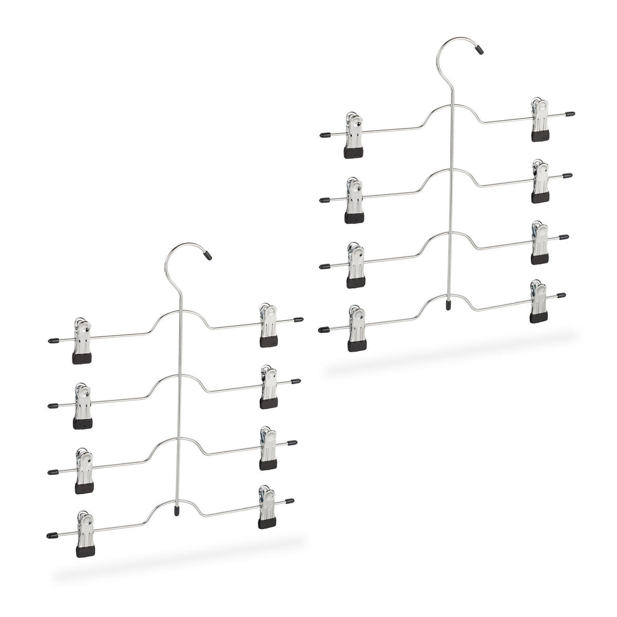2XVEČNAMENSKI kljuka - srebrne barve, kovina/umetna masa (34/39/2cm) - Relaxdays