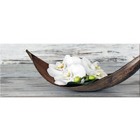 GLASBILD 80x30 cm Orchidee Weiß Grau - Anthrazit, Glas (80/30cm) - artissimo