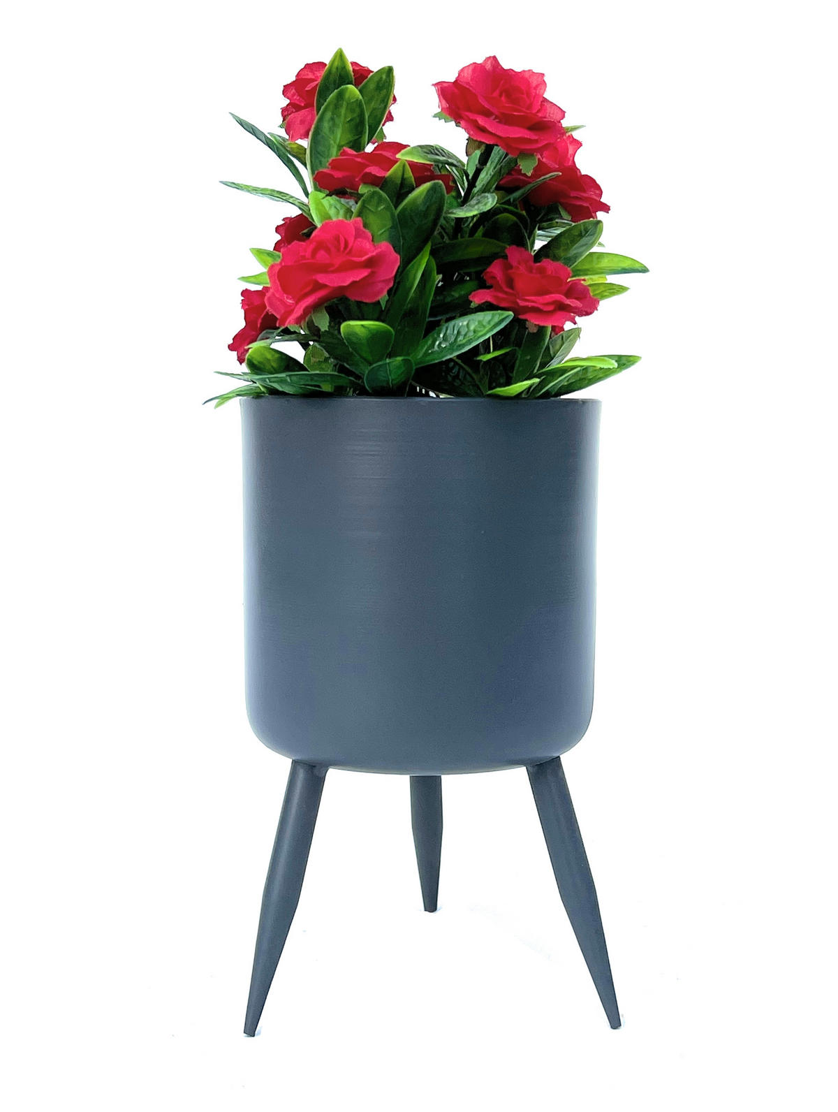BLUMENTOPF Metall Grau 23 cm 96260 M - Grau, Metall (13/23/13cm) - DanDiBo