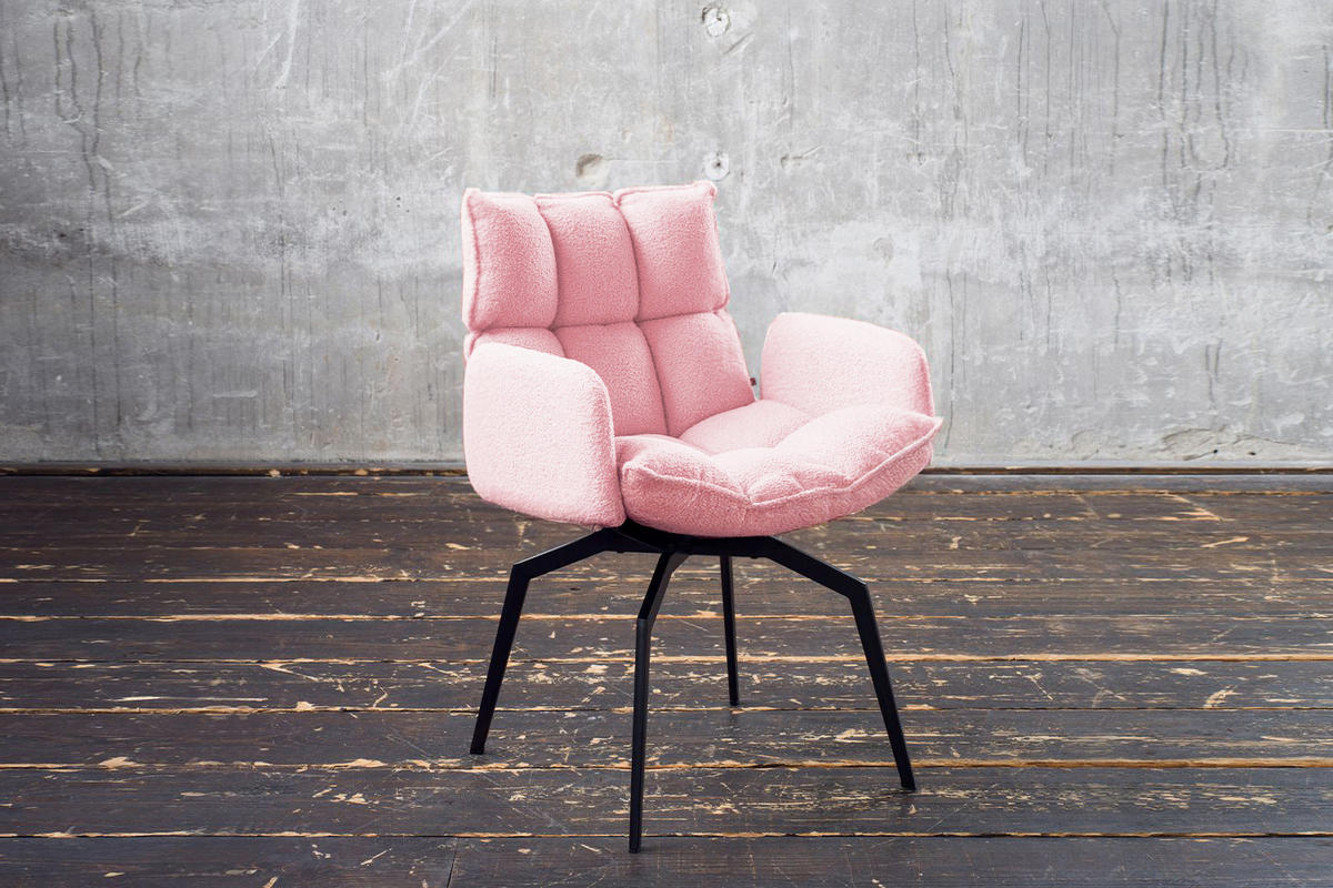 ESSZIMMERSTUHL BARO Pink Webstoff Drehbar (360°) (1er-Set) - Pink/Rosa, Kunststoff/Textil (59/86/65cm) - KAWOLA