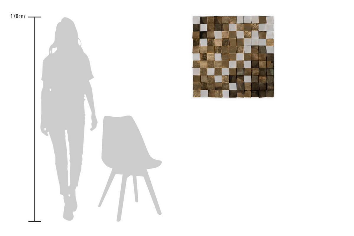 HOLZBILD Grau 75/75 cm - Braun/Grau, Holz (7/75cm) - KUNSTLOFT