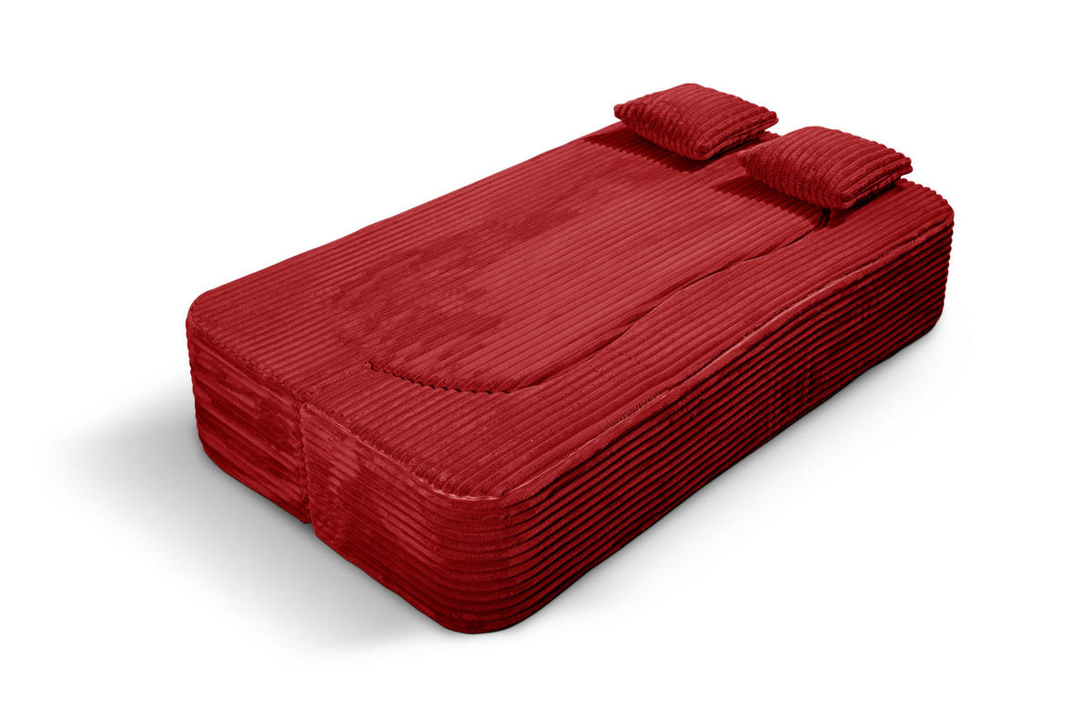 SCHLAFSOFA MYFOAM, Sofa mit Schlaffunktion, Farbe: Rot, Cordstoff - Rot, Textil (200/80/72cm) - Storez24