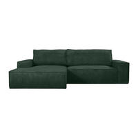 SCHLAFSOFA - 4 Personen - Samt, Stoff - Tannengrün - - Dunkelgrün, Textil (267/85/167cm) - Vente-Unique