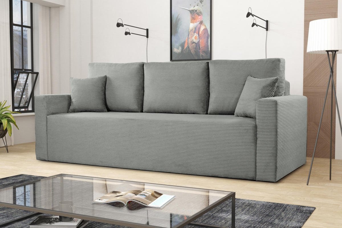 SCHLAFSOFA ZOOM Mit Bettkasten Stoff Zoom Grau - Grau, Holz/Textil (227/90/92cm) - Kaiser Möbel