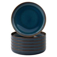 SUPPENTELLER Crafted Denim ø 21,9 cm 6er Set - Dunkelblau, Keramik (21.9cm) - like.Villeroy & Boch