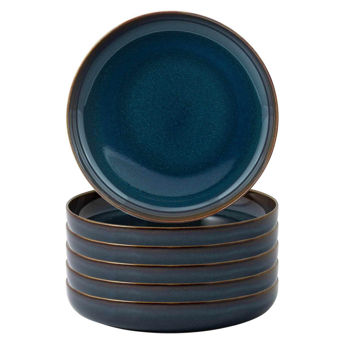 SUPPENTELLER Crafted Denim ø 21,9 cm 6er Set - Dunkelblau, Keramik (21.9cm) - like.Villeroy & Boch