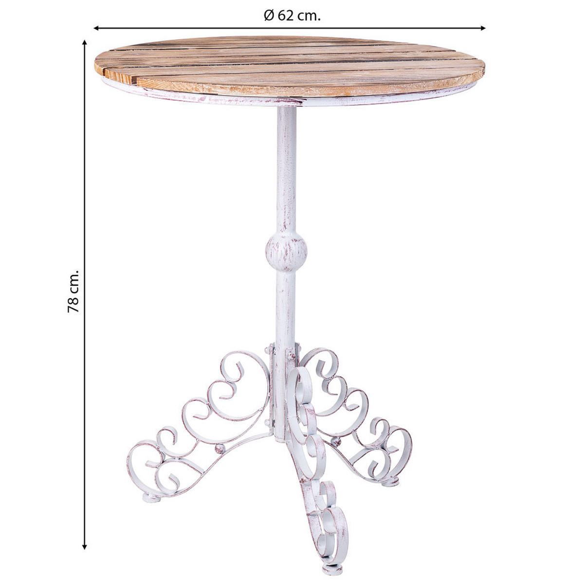 TISCH, weiß, 62x78cm - Weiß, Holz (62/62/78cm) - Wanderlust