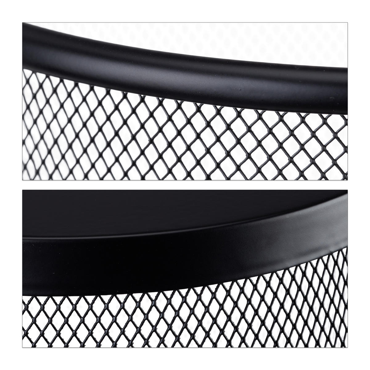 PAPIERKORB - Schwarz, Metall (23/24/23cm) - Relaxdays