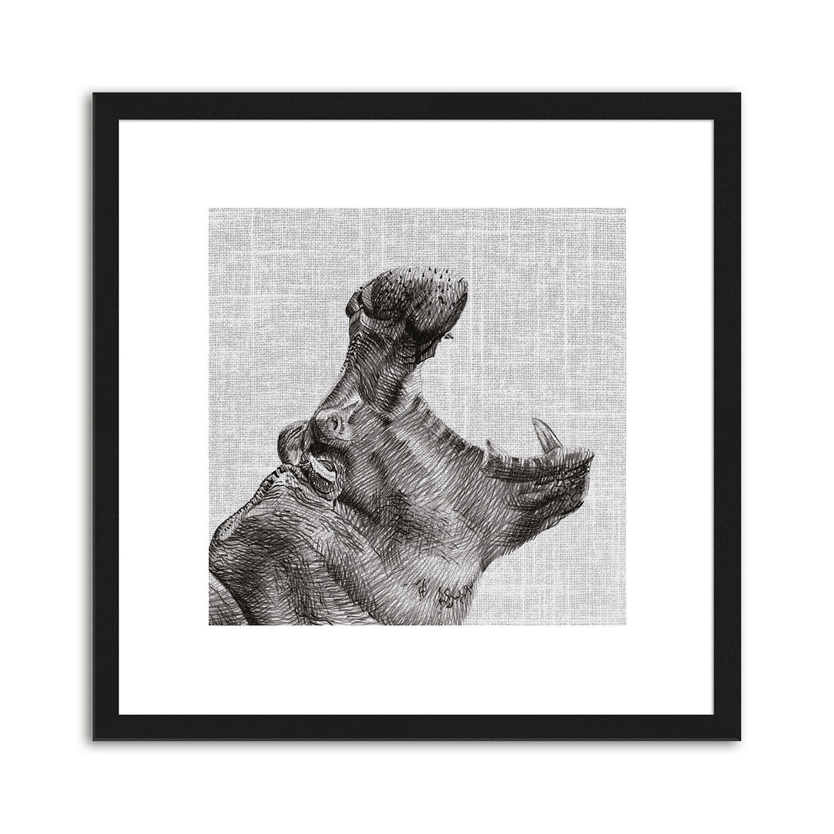 BILDER-SET mit Rahmen 4 x 30x30 cm Tiere schwarz weiß - Weiß, Holz (30/30cm) - artissimo