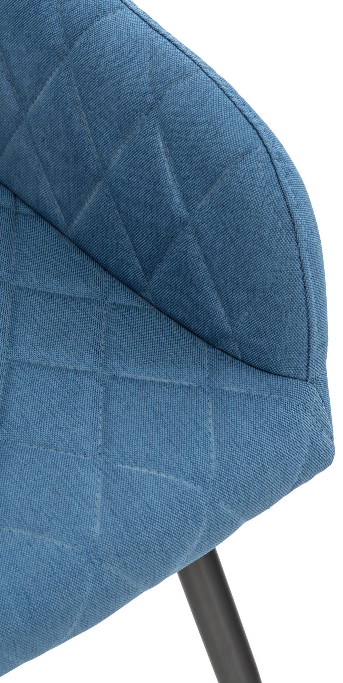 ESSZIMMERSTUHL Shyva Stoff, Gestell Metall matt Schwarz Blau - Blau/Schwarz, Textil/Metall (47/84/44cm) - TPFLiving