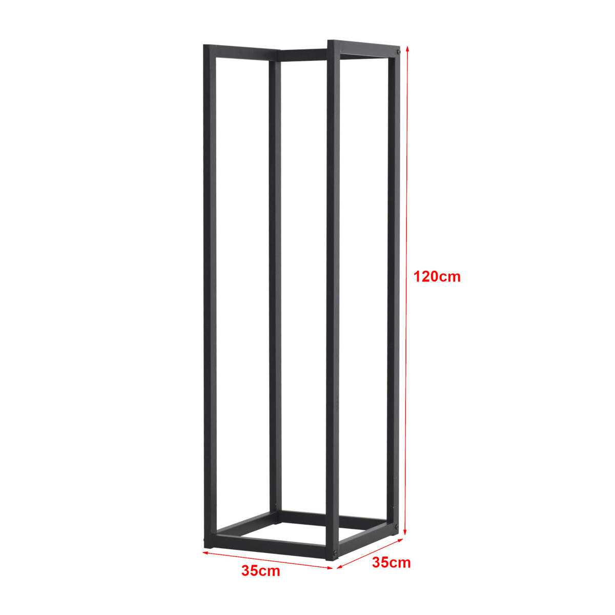 KAMINHOLZREGAL Tanum - Schwarz, Metall (35/120/35cm) - [en.casa]