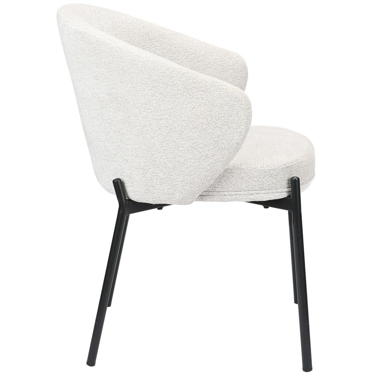 POLSTERSTUHL Atisly Hellgrau - Hellgrau/Schwarz, Textil/Metall (57.5/76.5/56cm) - Selsey