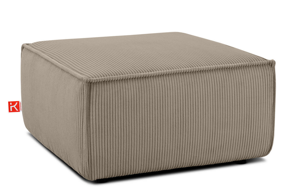SITZPOUF NAPI gefederte Sitzfläche, beige - Beige/Schwarz, Textil (83/45/83cm) - KONSIMO®