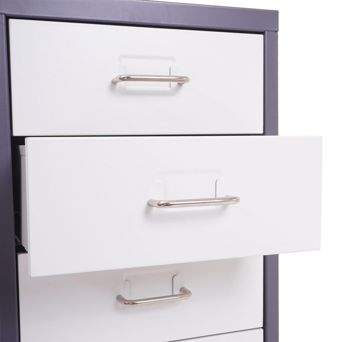 ROLLCONTAINER Housten 69x28x41cm 6 Schubladen Dunkelgrau Weiß - Dunkelgrau, Metall (28/69/41cm) - PROREGAL
