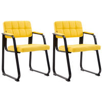 ARMLEHNENSTUHL 2er Set Lederlook Gelb - Gelb, Textil/Metall (59/84/58cm) - CLP