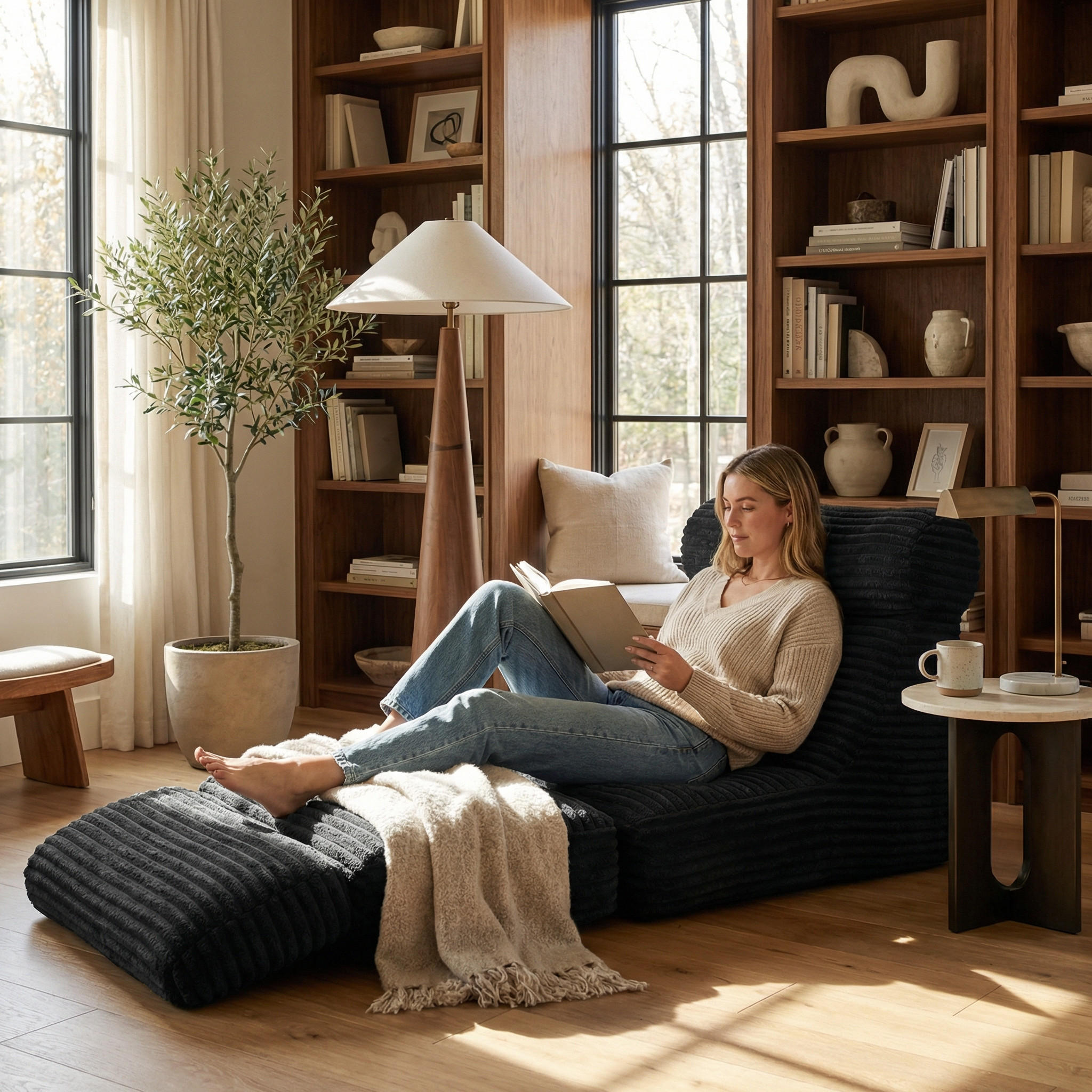 Thumbnail - Urban Meuble Schlafsessel, Schwarz, Textil, 83x83x83 cm, Wohnzimmer, Sessel, Schlafsessel